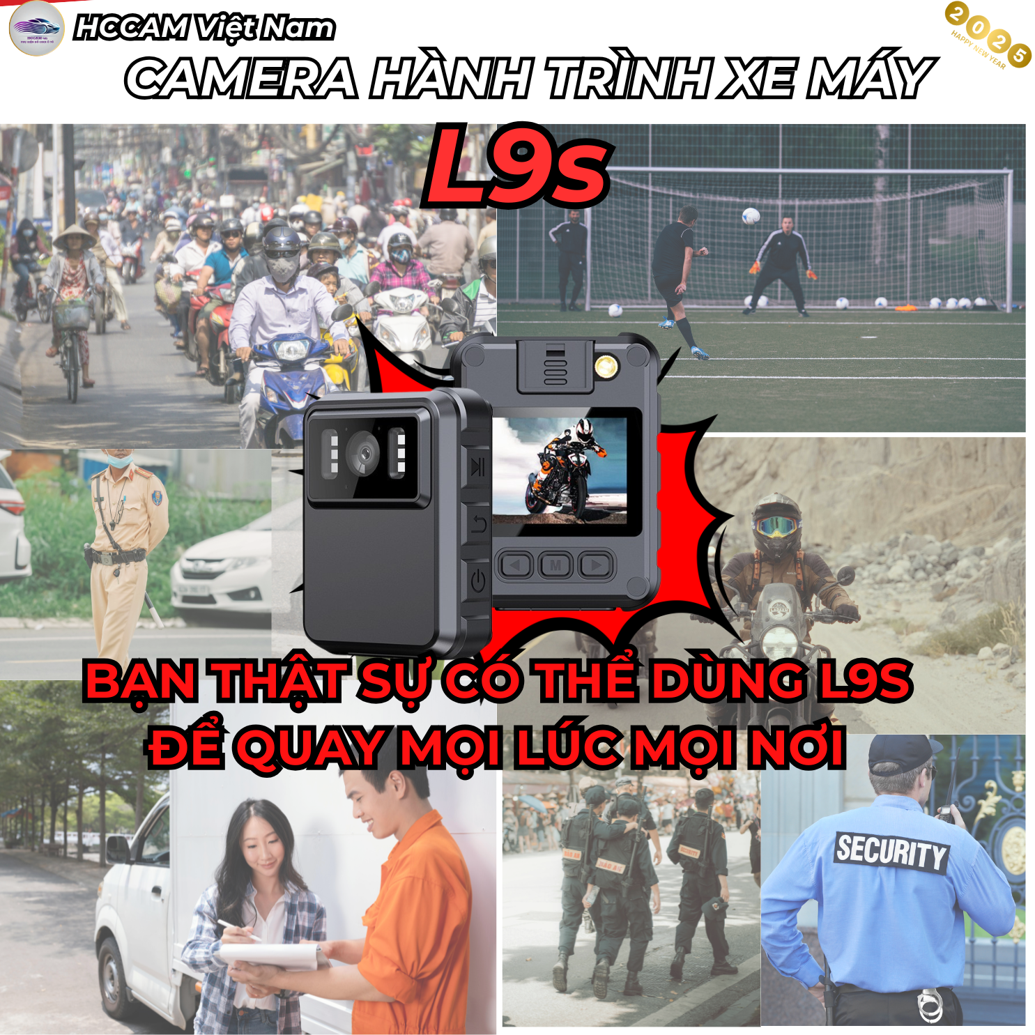 Camera hành trình xe máy L9S Plus Wifi - Ghi hình 1080FHD/2K, Pin 2000mAh, Quay liên tục 4.5-5h, Chống nước IP65, Thiết kế siêu bền, Phụ kiện xe máy/đi phượt/dash cam 1